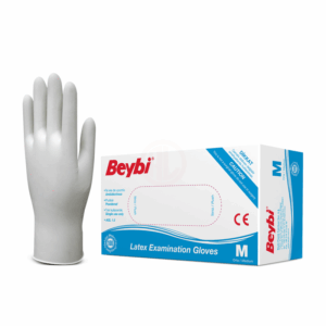 Beybi Lateks Pudralı Muayene Eldiveni Beyaz